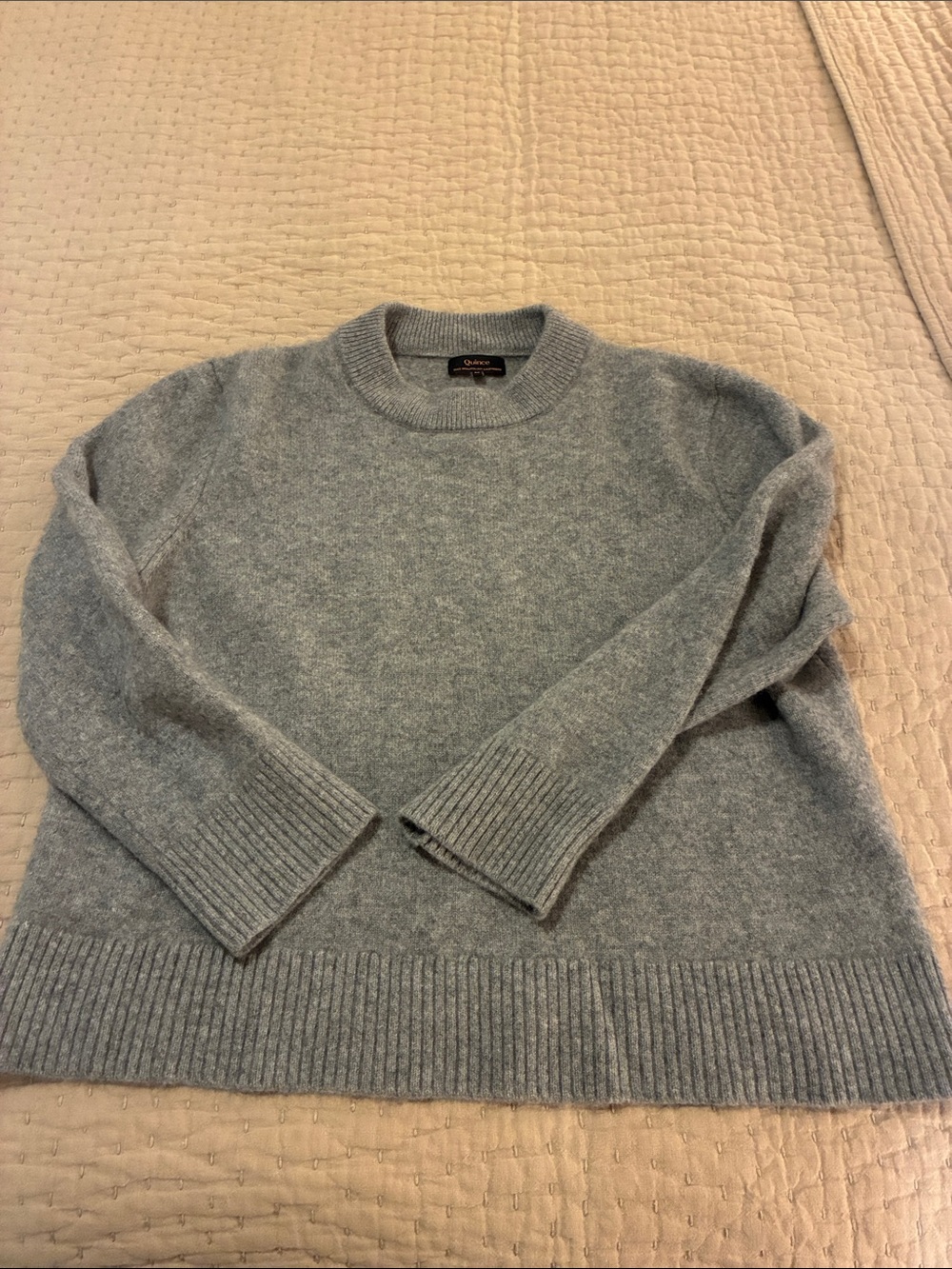 Quince Light Heather Gray Crewneck Sweater